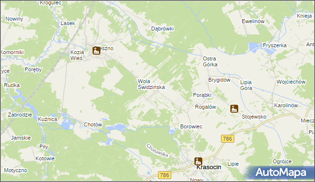 mapa Świdno gmina Krasocin, Świdno gmina Krasocin na mapie Targeo