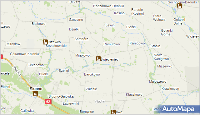 mapa Święcieniec, Święcieniec na mapie Targeo