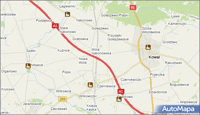 mapa Świerkowo gmina Choceń, Świerkowo gmina Choceń na mapie Targeo