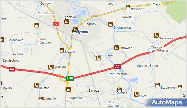 mapa Święte gmina Radymno, Święte gmina Radymno na mapie Targeo