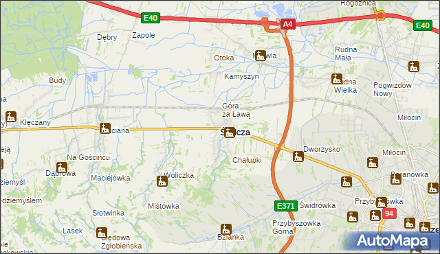 mapa Świlcza, Świlcza na mapie Targeo