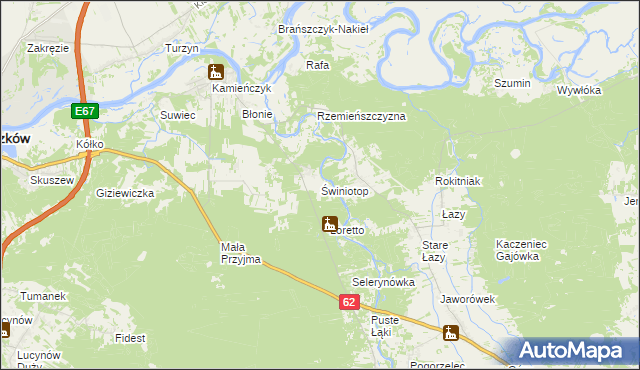 mapa Świniotop, Świniotop na mapie Targeo