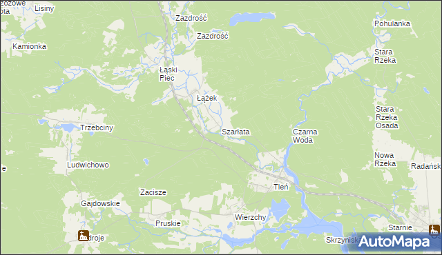 mapa Szarłata gmina Osie, Szarłata gmina Osie na mapie Targeo