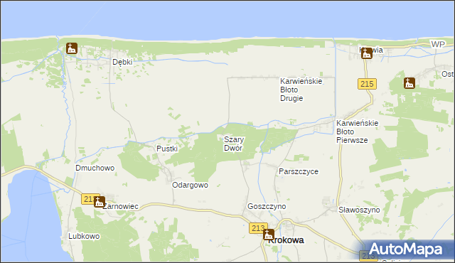 mapa Szary Dwór, Szary Dwór na mapie Targeo