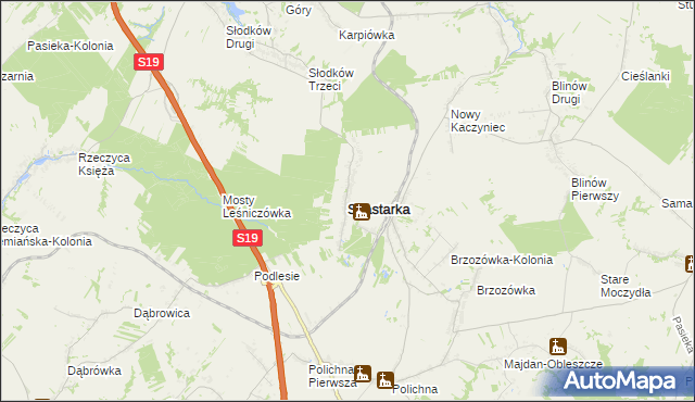 mapa Szastarka, Szastarka na mapie Targeo