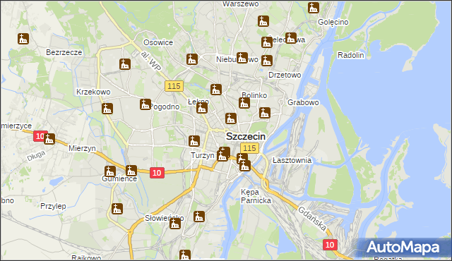 mapa Szczecina, Szczecin na mapie Targeo