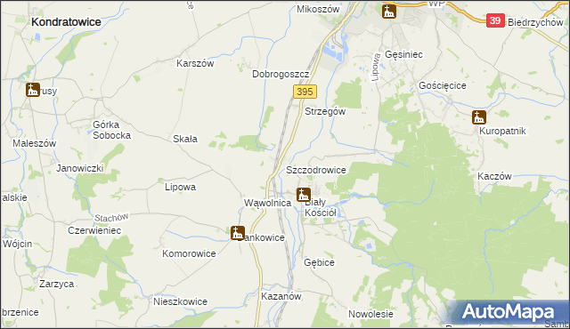mapa Szczodrowice, Szczodrowice na mapie Targeo