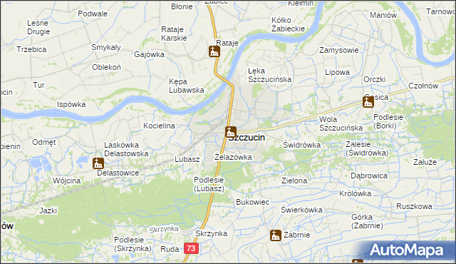 mapa Szczucin, Szczucin na mapie Targeo