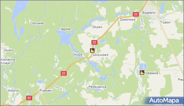 mapa Szczuczarz, Szczuczarz na mapie Targeo