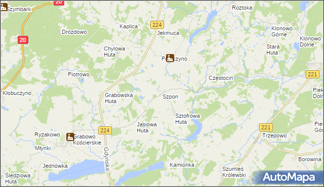 mapa Szpon, Szpon na mapie Targeo