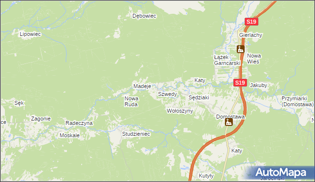 mapa Szwedy gmina Jarocin, Szwedy gmina Jarocin na mapie Targeo