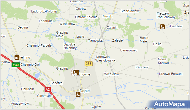 mapa Tarnówka Wiesiołowska, Tarnówka Wiesiołowska na mapie Targeo