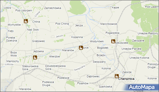 mapa Tczyca, Tczyca na mapie Targeo