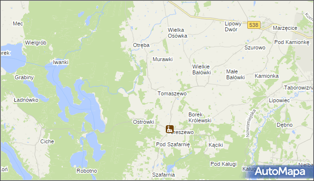mapa Tomaszewo gmina Kurzętnik, Tomaszewo gmina Kurzętnik na mapie Targeo