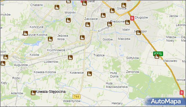 mapa Trablice, Trablice na mapie Targeo