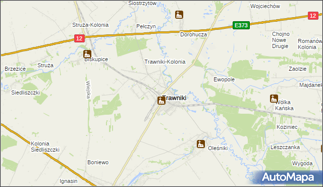 mapa Trawniki powiat świdnicki, Trawniki powiat świdnicki na mapie Targeo