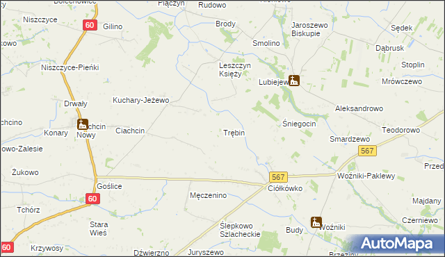 mapa Trębin, Trębin na mapie Targeo