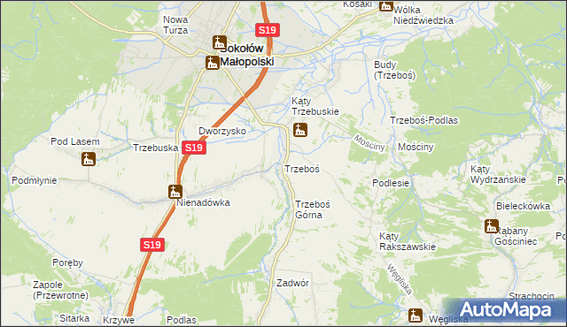 mapa Trzeboś, Trzeboś na mapie Targeo