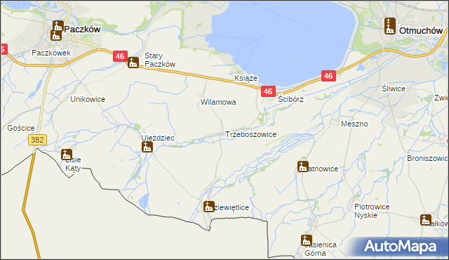 mapa Trzeboszowice, Trzeboszowice na mapie Targeo