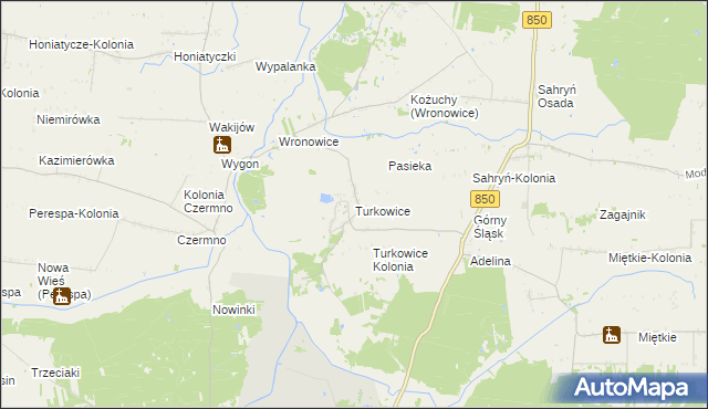 mapa Turkowice gmina Werbkowice, Turkowice gmina Werbkowice na mapie Targeo