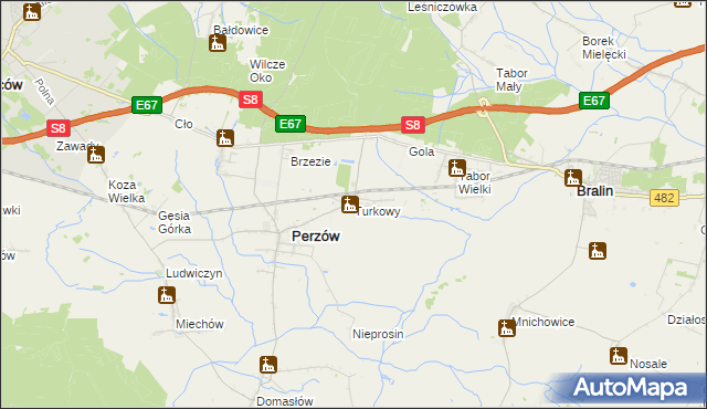mapa Turkowy, Turkowy na mapie Targeo
