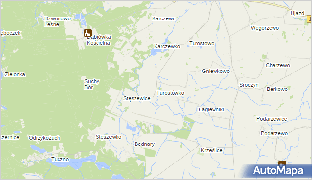 mapa Turostówko, Turostówko na mapie Targeo