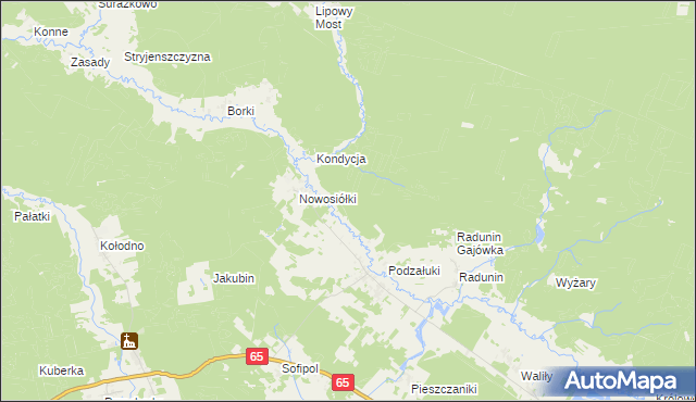 mapa Turowo gmina Gródek, Turowo gmina Gródek na mapie Targeo