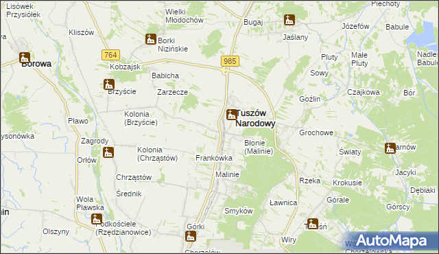 mapa Tuszów Mały, Tuszów Mały na mapie Targeo