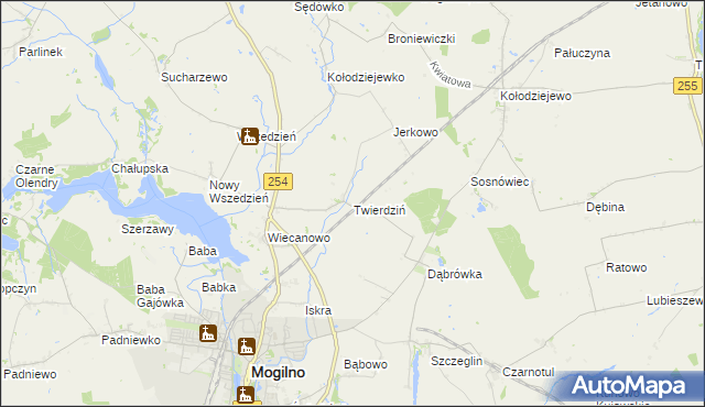 mapa Twierdziń, Twierdziń na mapie Targeo