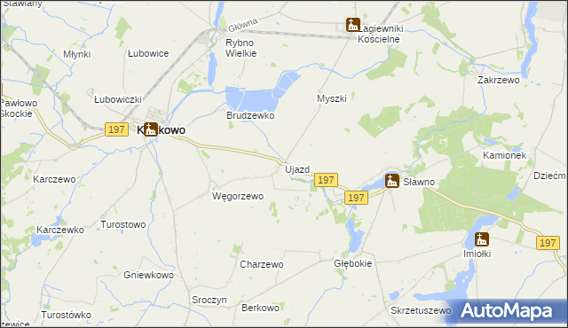 mapa Ujazd gmina Kiszkowo, Ujazd gmina Kiszkowo na mapie Targeo