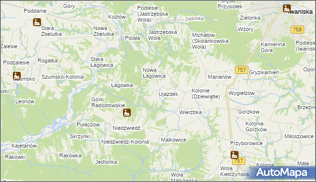 mapa Ujazdek, Ujazdek na mapie Targeo