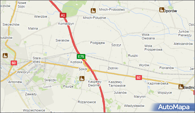 mapa Uroczysko Leśne, Uroczysko Leśne na mapie Targeo