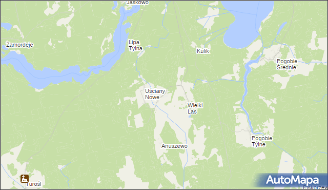 mapa Uściany Stare, Uściany Stare na mapie Targeo