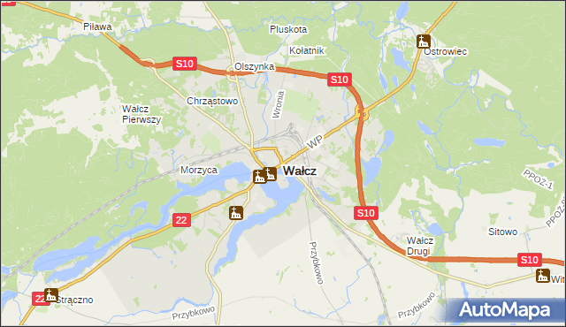 mapa Wałcz, Wałcz na mapie Targeo