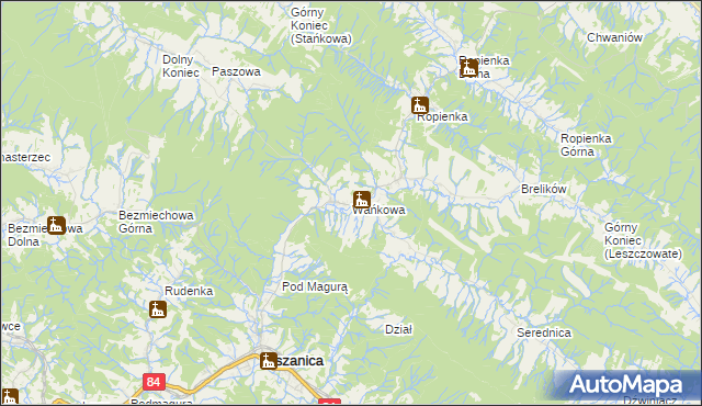 mapa Wańkowa, Wańkowa na mapie Targeo