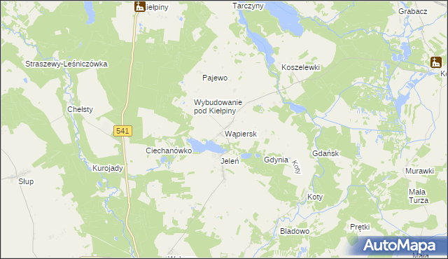 mapa Wąpiersk, Wąpiersk na mapie Targeo