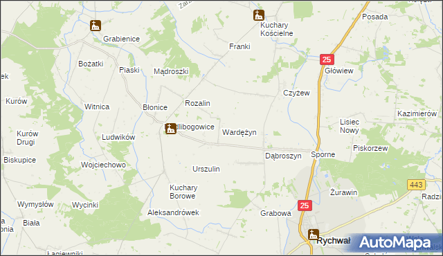 mapa Wardężyn, Wardężyn na mapie Targeo