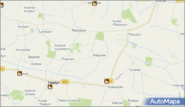 mapa Wasylów gmina Telatyn, Wasylów gmina Telatyn na mapie Targeo