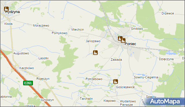 mapa Waszkowo, Waszkowo na mapie Targeo