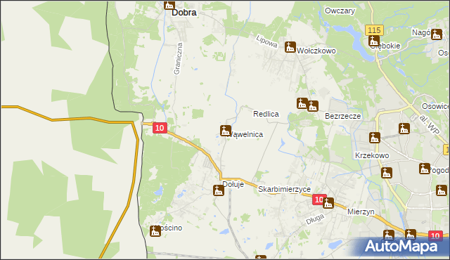 mapa Wąwelnica, Wąwelnica na mapie Targeo