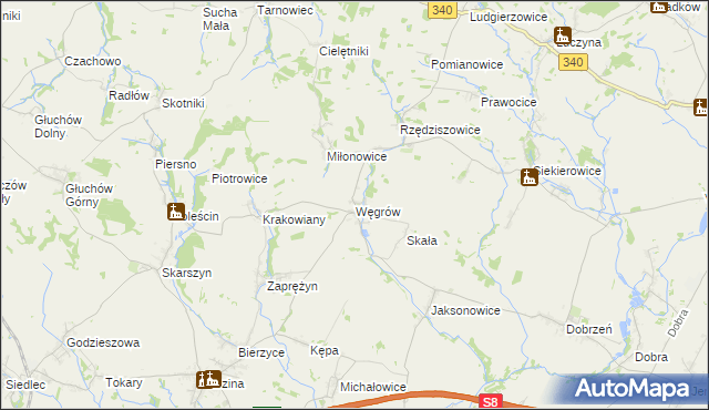 mapa Węgrów gmina Długołęka, Węgrów gmina Długołęka na mapie Targeo