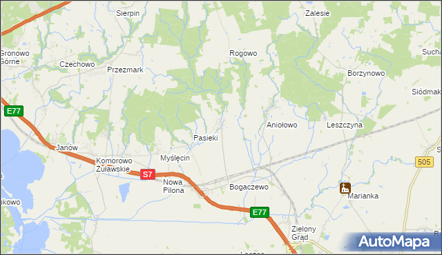 mapa Weklice, Weklice na mapie Targeo