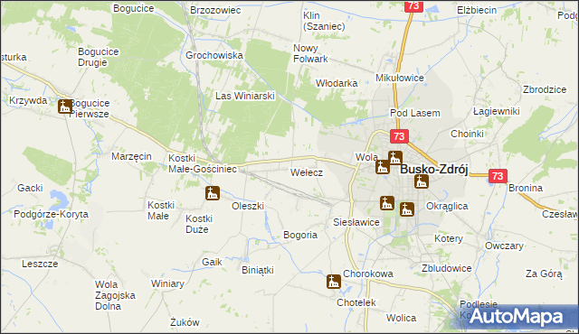 mapa Wełecz, Wełecz na mapie Targeo