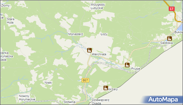 mapa Werchrata, Werchrata na mapie Targeo