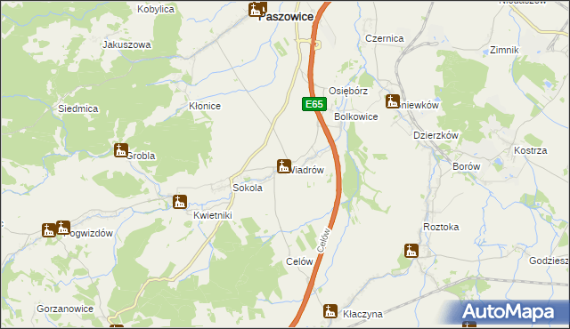 mapa Wiadrów, Wiadrów na mapie Targeo