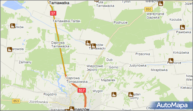 mapa Wieprzów Ordynacki, Wieprzów Ordynacki na mapie Targeo