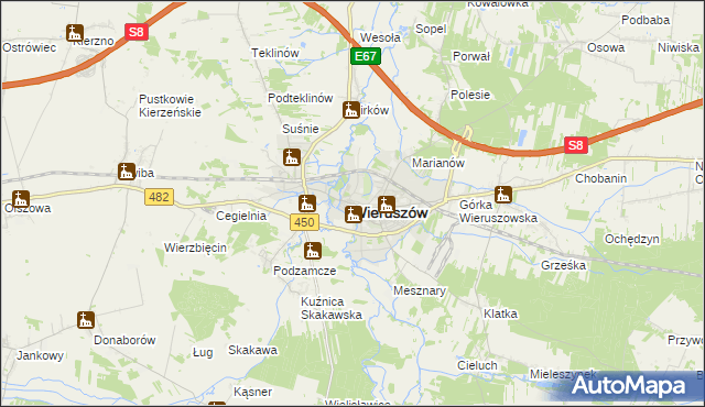 mapa Wieruszów, Wieruszów na mapie Targeo