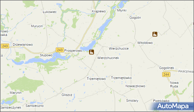mapa Wierzchucinek, Wierzchucinek na mapie Targeo
