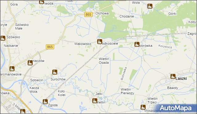 mapa Wietlin Osada, Wietlin Osada na mapie Targeo