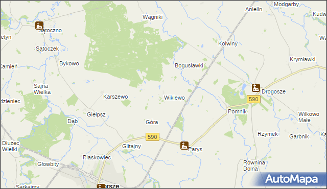 mapa Wiklewo, Wiklewo na mapie Targeo